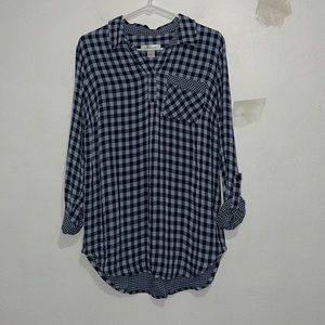 Size S Women’s Christopher and Banks Blue Plaid Shirt